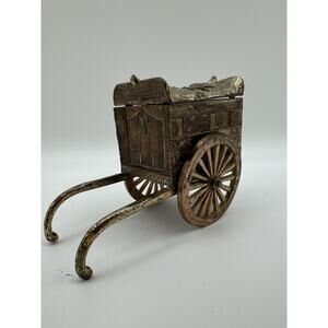Vintage Bronze Incense Stick Holder -‎ Vintage Horse Carriage Design Japan RARE
